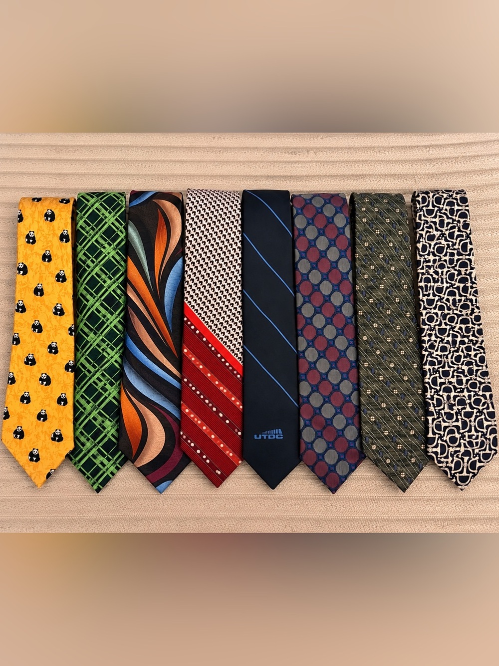 Men’s Tie Bundle – 8 Unique Vintage & Silk Neckties | Novelty & Classic Prints